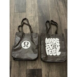 2 Lululemon Large Reusable Shopper Tote Bag Made To Feel Brown 2026 13x16
